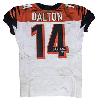 2012 Andy Dalton Game Used & Signed Cincinnati Bengals Road Jersey Used On 12/13/2012 Vs. Philadelphia Eagles (NFL-PSA/DNA)
